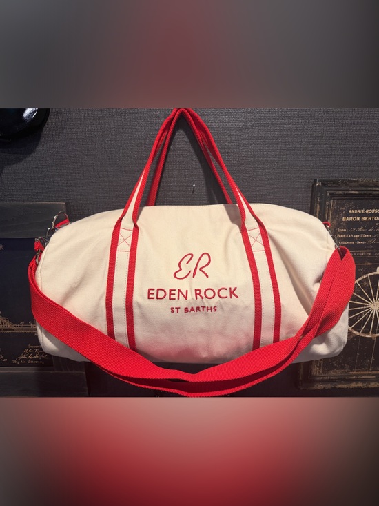 Zimmermann Handbags - St Barths Canvas Tote Bag in Ivory and Red (Dave Matthew’s resort)